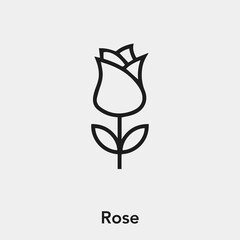 Poster - rose icon vector. Linear style sign for mobile concept and web design. rose symbol illustration. Pixel vector graphics - Vector.