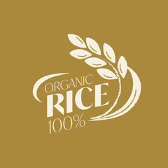 paddy rice premium organic natural product banner logo vector design