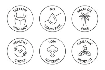 Poster - Vector set of badges and logo design templates for healthy food packaging