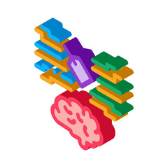 Poster - neuromarketing label and brain icon vector. isometric neuromarketing label and brain sign. color isolated symbol illustration
