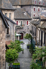 Wall Mural - View of the facade of old buildings in the Bana Hills, Danang, French Village, Vietnam