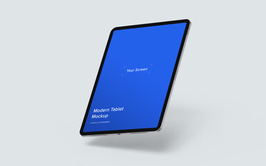 Wall Mural - floating tablet mockup | fully editable file, replaceable screen, separated shadow and background