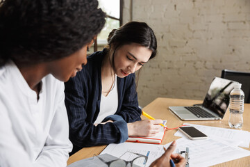 Wall Mural - Two attractive smart multiethnic women entrepreneurs