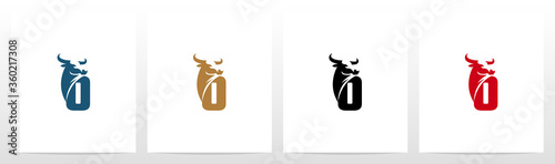 Photographie Buffalo Head On Letter Logo Design O