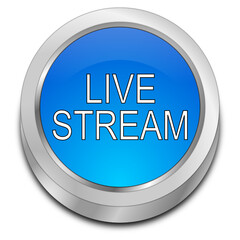 Livestream Button - 3D illustration