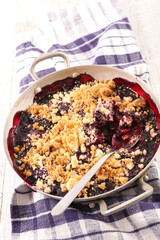 Wall Mural - berries fruits crumble in pan