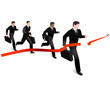 © Anatoly Stojko - Group business people running on white. Concept of successful businessman with finishing line.