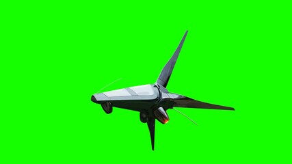 Canvas Print - sci fi fufturistic ship. concept of future. green screen. realistic 4k animation.