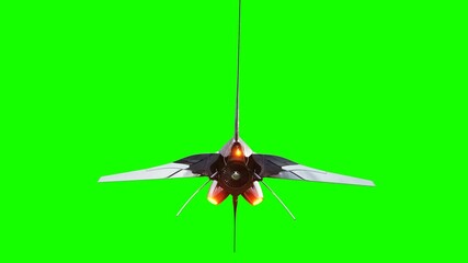 Canvas Print - sci fi fufturistic ship. concept of future. green screen. realistic 4k animation.