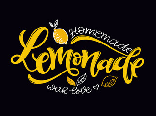 Motivation hand drawn doodle lettering quote about lemonade. Summer homemade lemonade label art. Template design for banner, poster, t-shirt design.