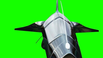 Canvas Print - sci fi fufturistic ship. concept of future. green screen. realistic 4k animation.