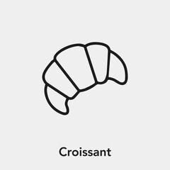 Poster - croissant icon vector sign symbol