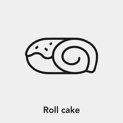 Poster - roll cake icon vector sign symbol