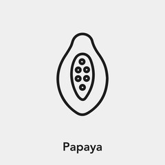 Wall Mural - papaya icon vector. Linear style sign for mobile concept and web design. papaya symbol illustration. Pixel vector graphics - Vector. 