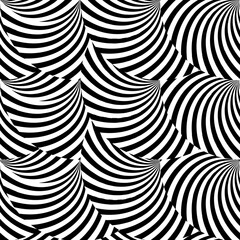 Abstract Black spiral striped Seamless Background