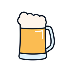 Canvas Print - beer mug icon, line fill style