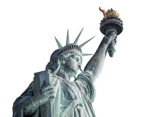Statue Of Liberty Isolated On White Background. Graphic Resource.