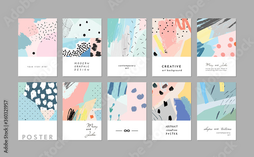 Fotomural Collection of creative universal artistic cards