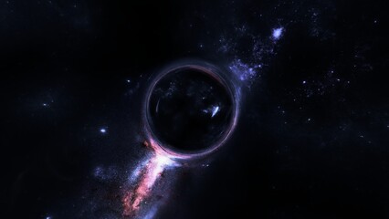 black hole realistic illustration. 8k resolution space wallpaper.