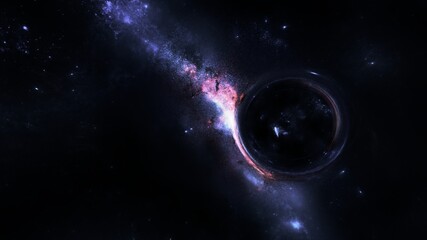 Wall Mural - black hole realistic illustration. 8k resolution space wallpaper.