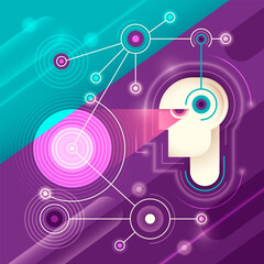 Abstract technology background in color. Vector illustration.