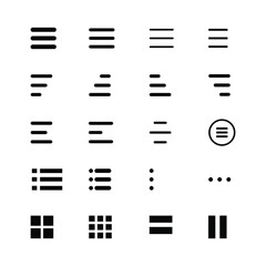 Minimal Set of Hamburger Menu Flat Icons. Menu Icons Vector Set of UI Design Elements. Interface Design Vector Icon Set of hamburger Menu. Website Navigation Icons for Mobile App and User Interface.