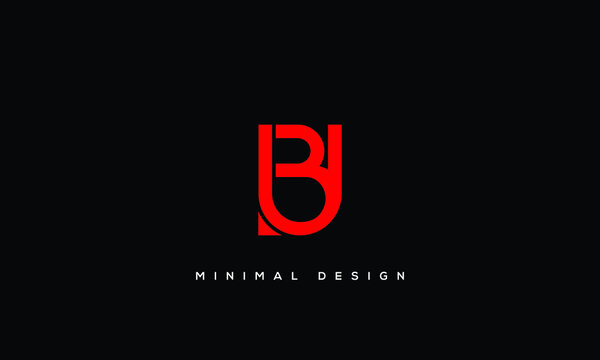 alphabet letters monogram icon logo BU or UB