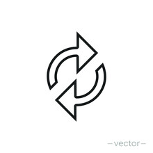 Double Reverse Arrow, Replace Icon, Exchange Linear Sign On White Background - Editable Vector Illustration Eps10