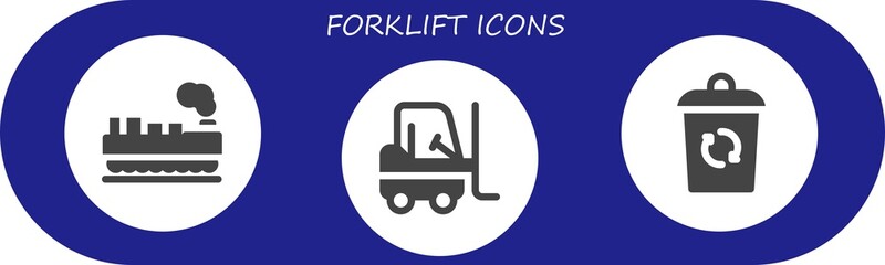 Wall Mural - forklift icon set