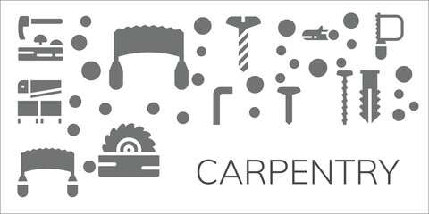 Sticker - Modern Simple Set of carpentry Vector filled Icons