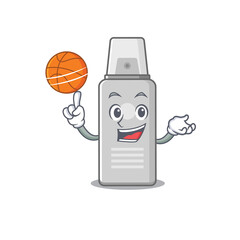 Canvas Print - An athletic shaving foam cartoon mascot design with basketball