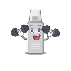 Poster - Muscular shaving foam mascot design with barbells during exercise