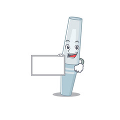 Sticker - Cartoon character style of mascara holding a white board