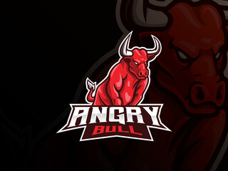 Wall Mural - Bull mascot sport logo design