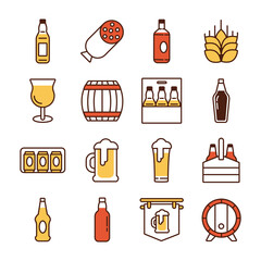 Sticker - bundle of beer international day icons