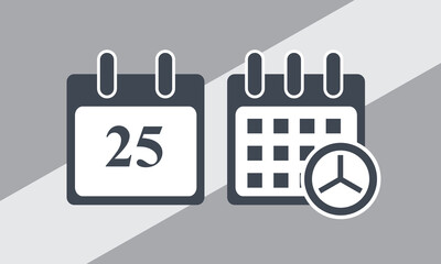 25 days event web icon, calendar icon.Calendar vector icon. Date and day, month.