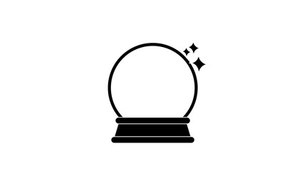 black crystal ball icon on white