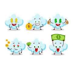 Poster - Cloud cartoon character with cute emoticon bring money