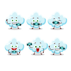 Poster - Photographer profession emoticon with cloud cartoon character