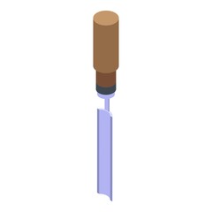 Poster - Chisel tool icon. Isometric of chisel tool vector icon for web design isolated on white background