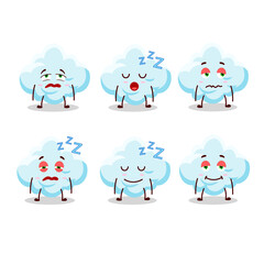 Poster - Cartoon character of cloud with sleepy expression