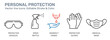 © lovemask - Personal protection line icons set. Black vector illustration. Editable stroke.