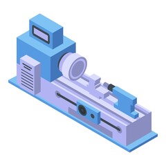 Poster - Lathe machine icon. Isometric of lathe machine vector icon for web design isolated on white background