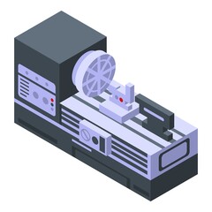 Poster - Lathe equipment icon. Isometric of lathe equipment vector icon for web design isolated on white background