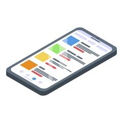 Poster - Smartphone purchasing icon. Isometric of smartphone purchasing vector icon for web design isolated on white background