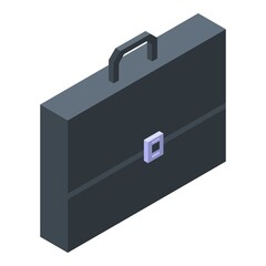 Poster - Leather manager suitcase icon. Isometric of leather manager suitcase vector icon for web design isolated on white background