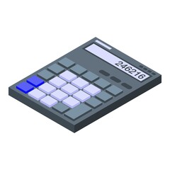 Poster - Manager calculator icon. Isometric of manager calculator vector icon for web design isolated on white background