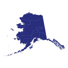 High Quality Map Of Alaska Is A State Of United States Of America With Borders Of The Counties