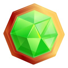 Poster - Green jeweler icon. Cartoon of green jeweler vector icon for web design isolated on white background