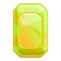 Poster - Yellow emerald icon. Cartoon of yellow emerald vector icon for web design isolated on white background